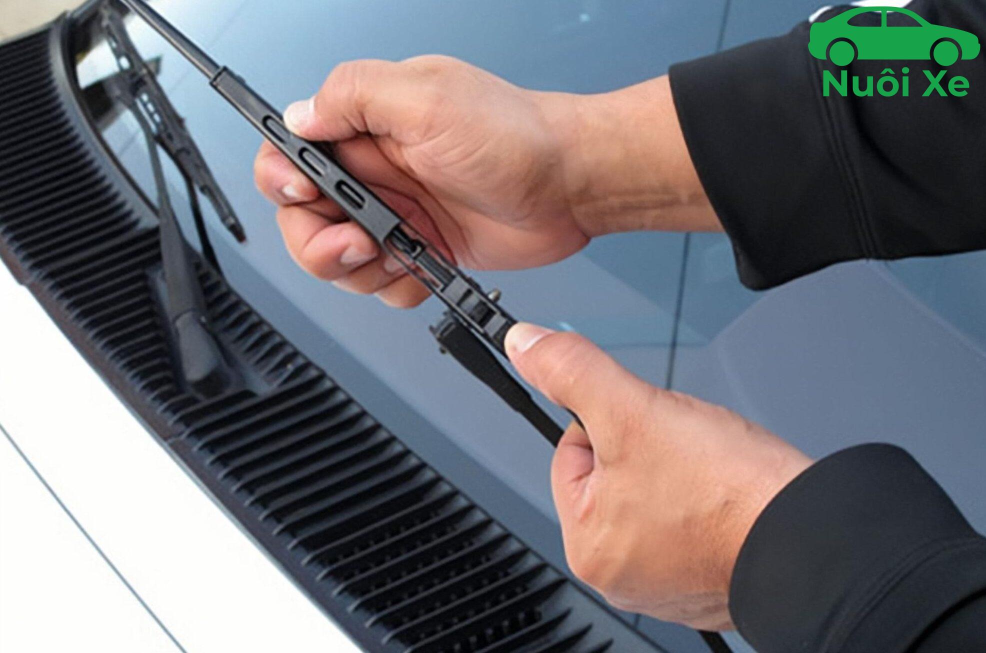 Tháo cần gạt mưa ô tô